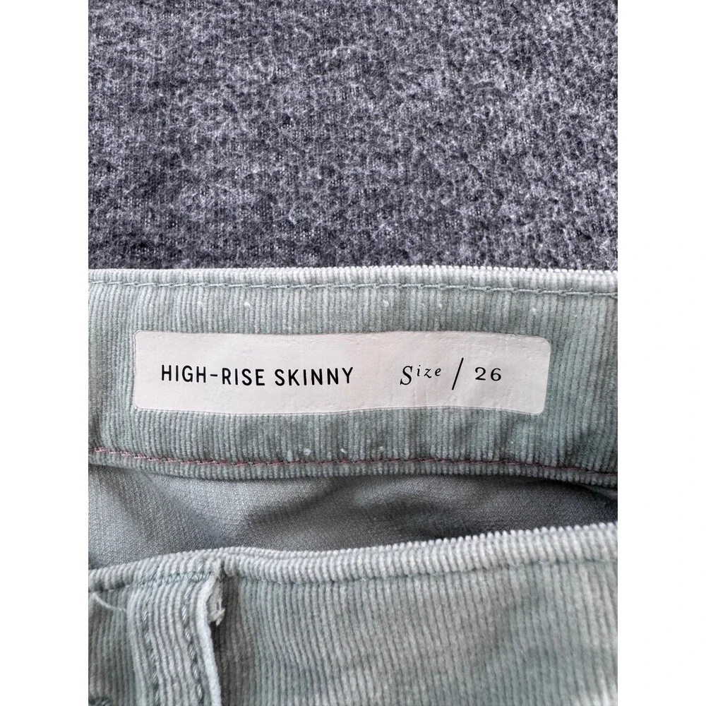 Pilcro Anthropologie High Rise Skinny Corduroy Pants Sage Green Size 26 - Picture 4 of 10
